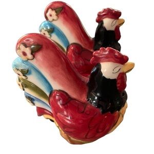 Blue Sky Heather Goldminc Rooster Salt and Pepper Shaker Set
